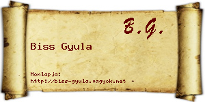 Biss Gyula névjegykártya